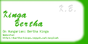 kinga bertha business card